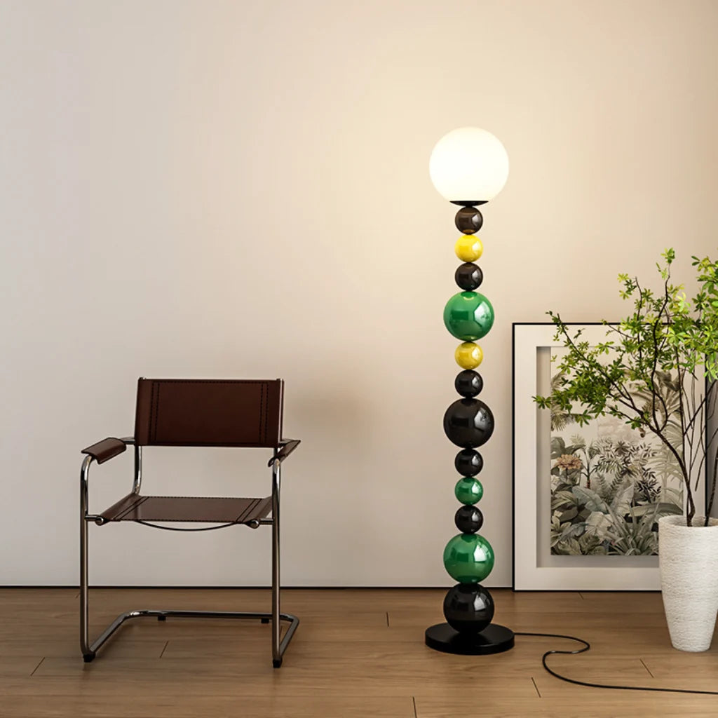 Stacked Glass Orb Floor Lamp lifestyle view