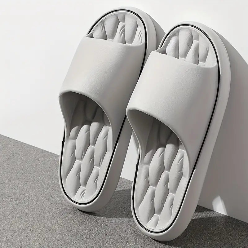 Light Gray Cushioned EVA Slides front view