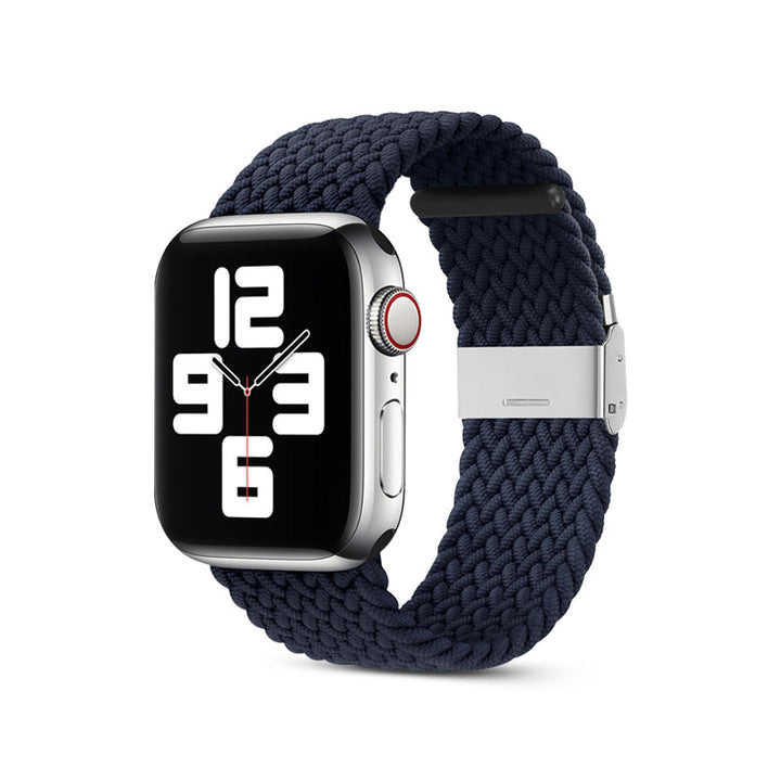 Blue Woven Nylon Watch Band front view