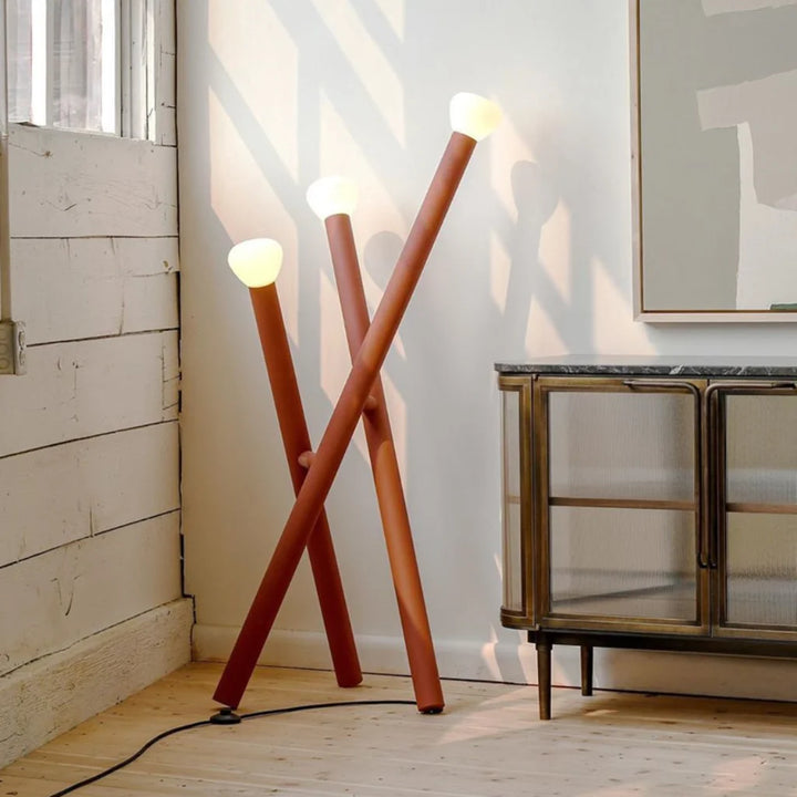 Sculptural Glass Globe Floor Lamp, detail view