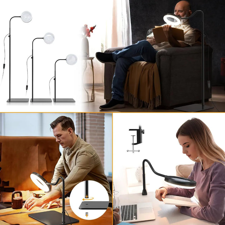 LED Magnifying Lamp style and lifestyle collage