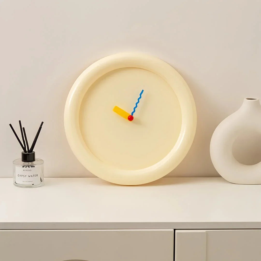 Retro Colorblock Wall Clock front view