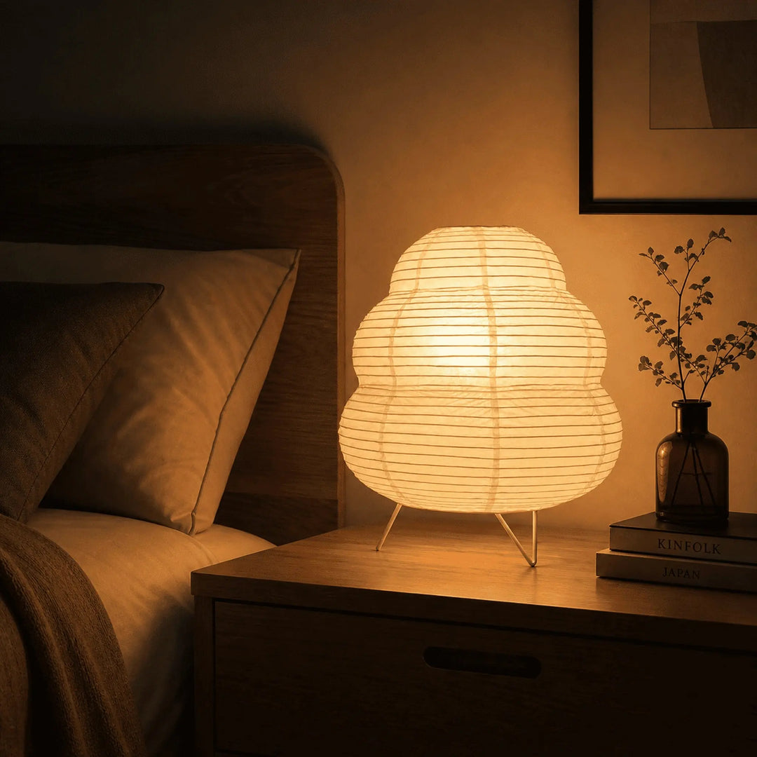 3-Layer Washi Lantern Table Lamp close-up detail
