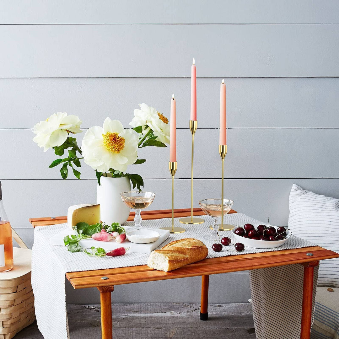 3-Piece Sculptural Metal Candle Holders detail view