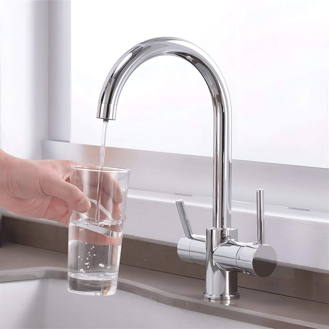 3-Way Filtered Brass Kitchen Faucet front view