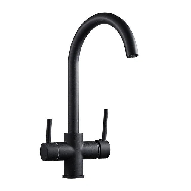 3-Way Filtered Brass Kitchen Faucet single-hole deck mount detail