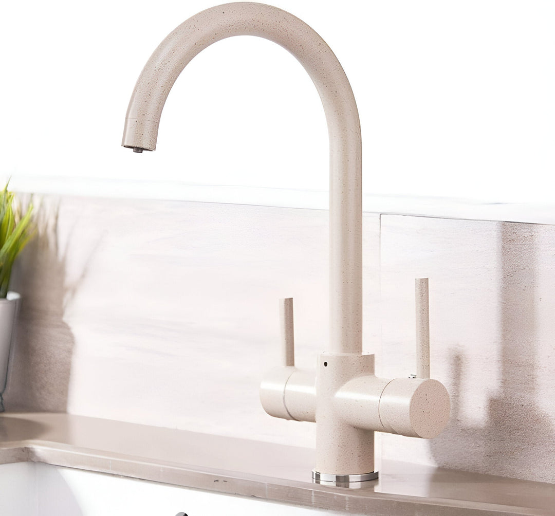 Matte Black 3-Way Filtered Brass Kitchen Faucet front view