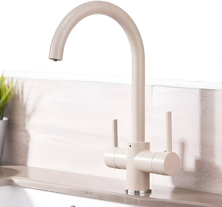 Matte Black 3-Way Filtered Brass Kitchen Faucet front view