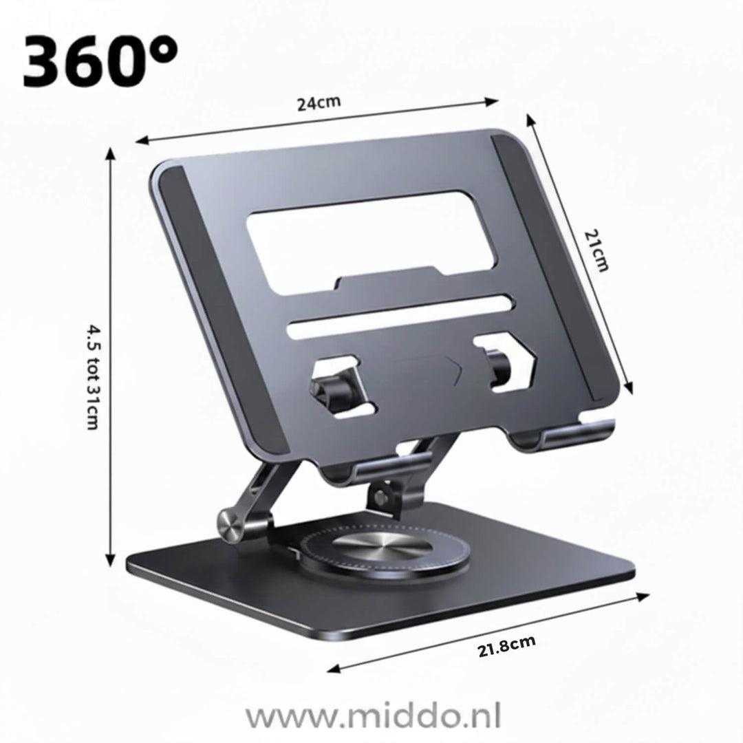 360° Rotating Laptop Stand dimensions view