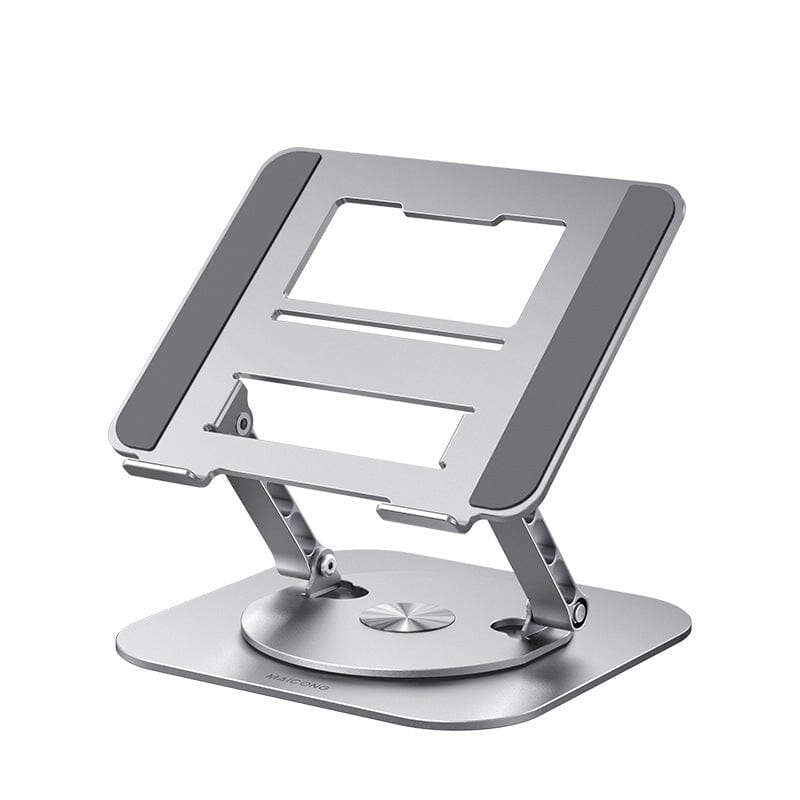 Silver 360° Rotating Laptop Stand tablet size front view
