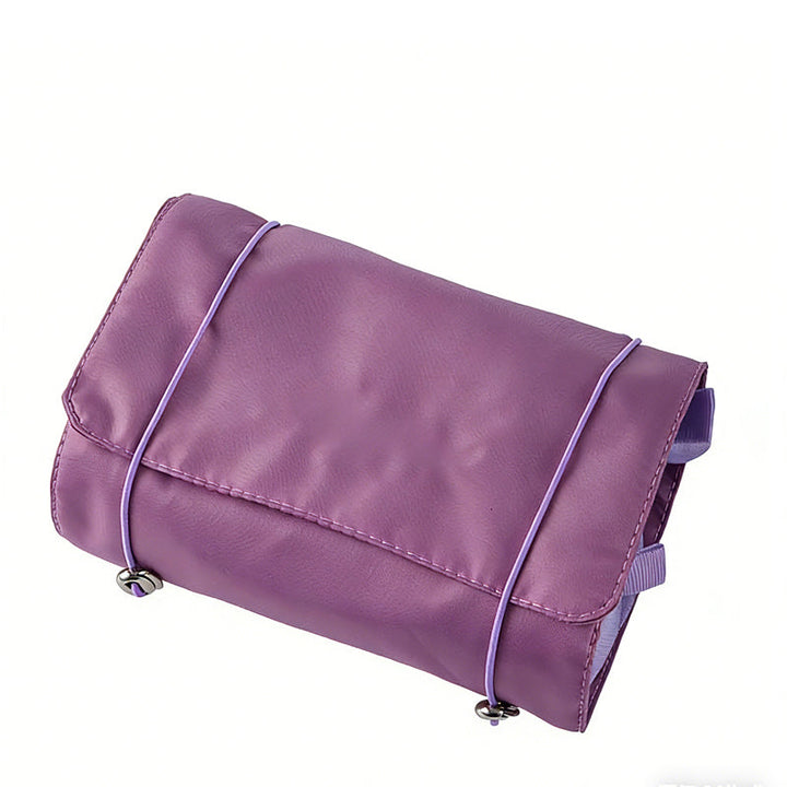 Purple 4-in-1 Foldable Travel Toiletry Bag folded