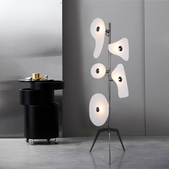 Sculptural 5-Light LED Floor Lamp White lifestyle view