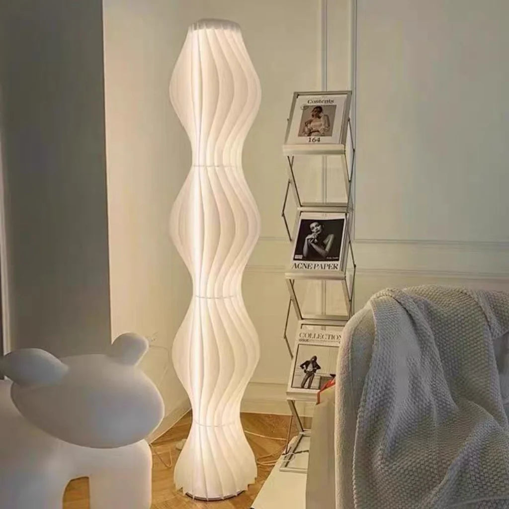 Grass Skirt Wave Floor Lamp ribbed panel texture