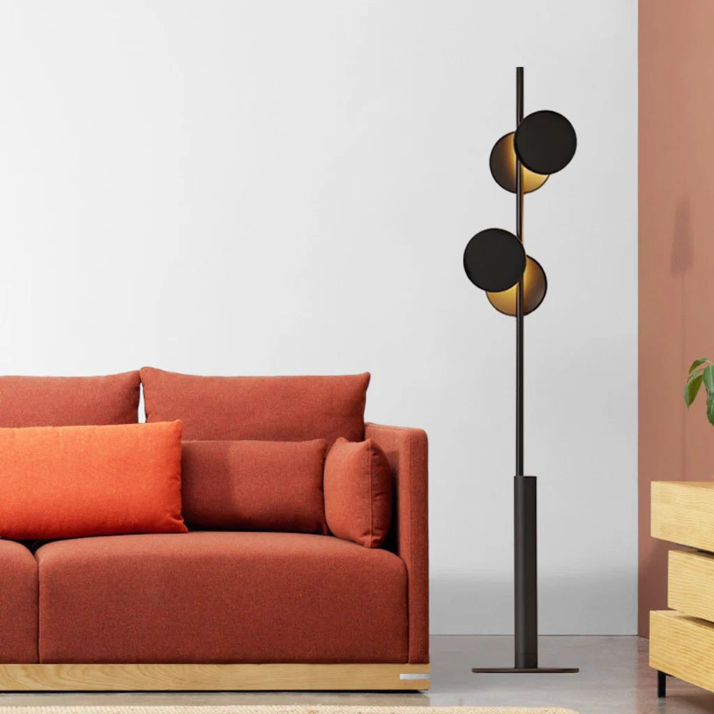 Black Modern Disc Accent Floor Lamp lifestyle