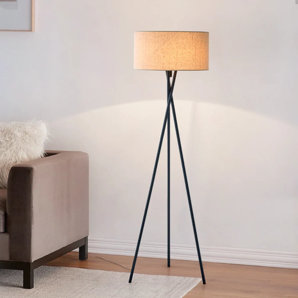 Tripod Fabric Shade Floor Lamp living room lifestyle