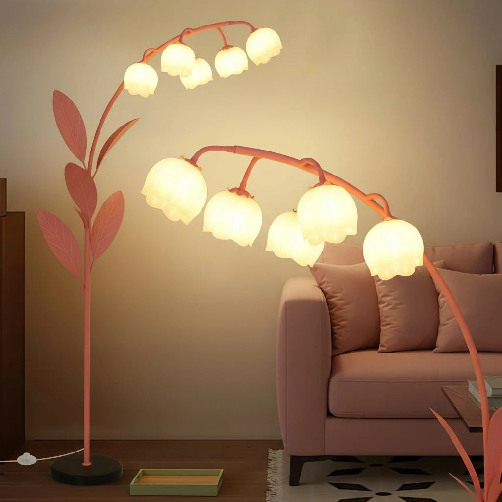 Floral Cream Floor Lamp size reference