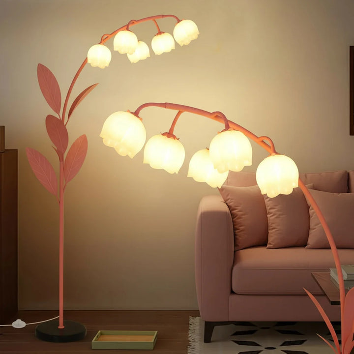 Floral Cream Floor Lamp size reference