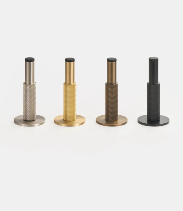 Knurled Brass Floor Door Stopper product photo