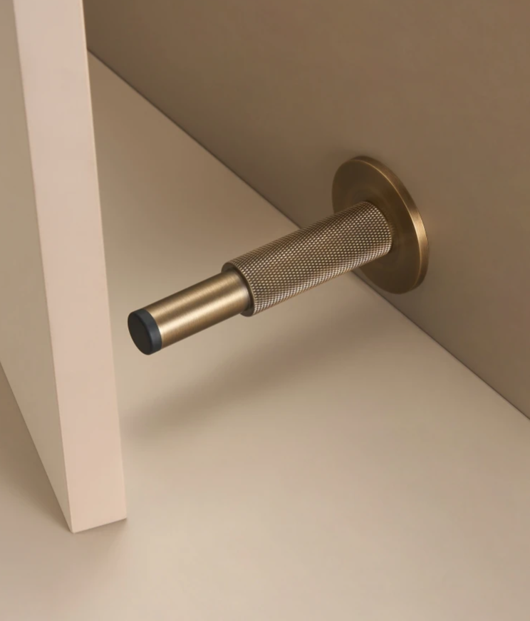 Knurled Brass Floor Door Stopper product photo