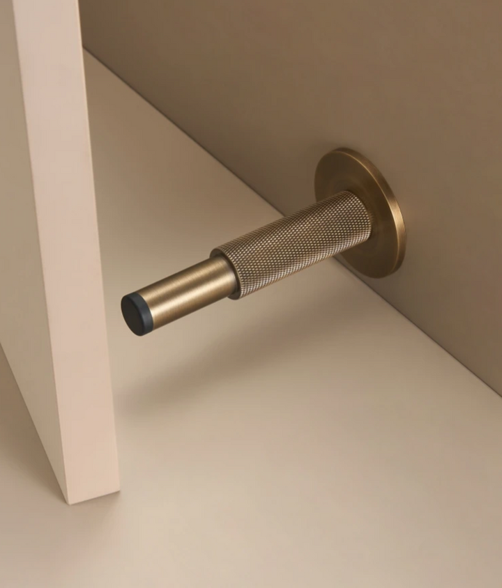 Knurled Brass Floor Door Stopper product photo