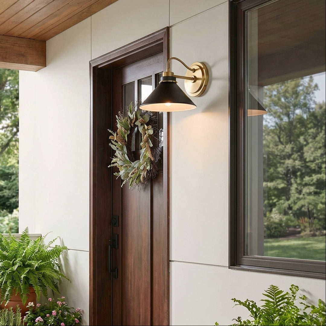 Curved Arm Cone Wall Sconce