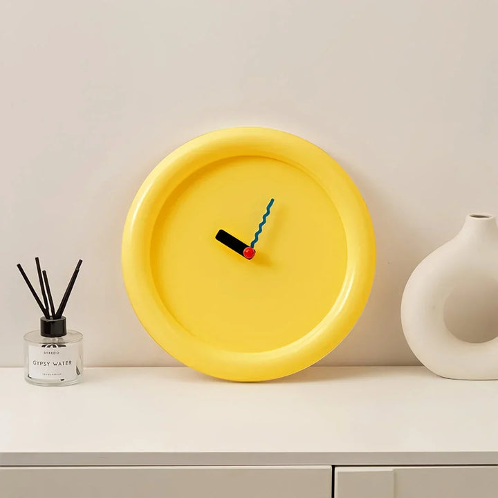 Beige Retro Colorblock Wall Clock