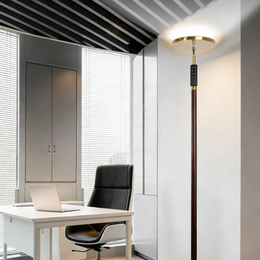 Solid Wood Disc Floor Lamp remote control detail