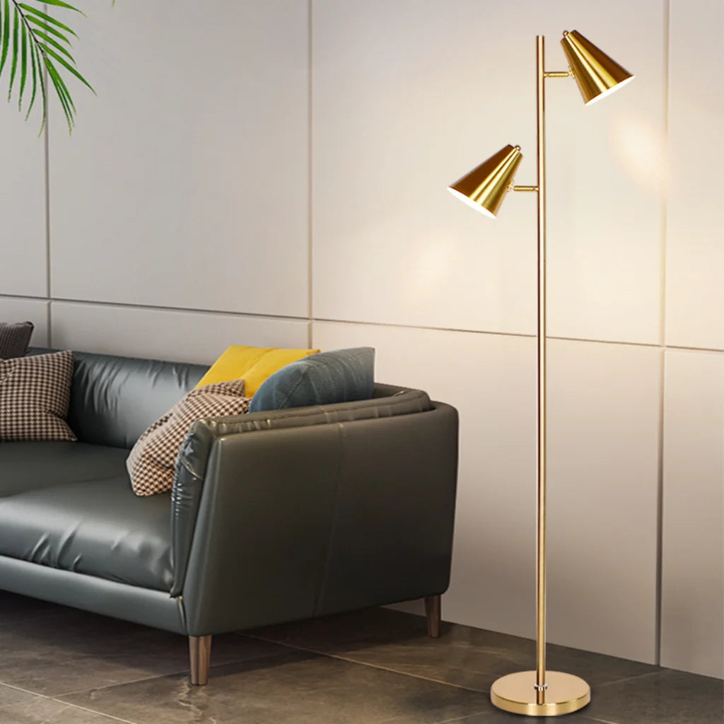 Gold-Horn Dual Globe Floor Lamp shade detail