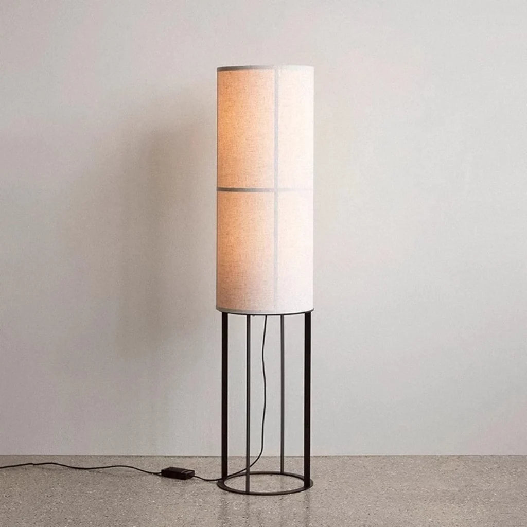 Linen & White Shade Floor Lamp linen shade detail