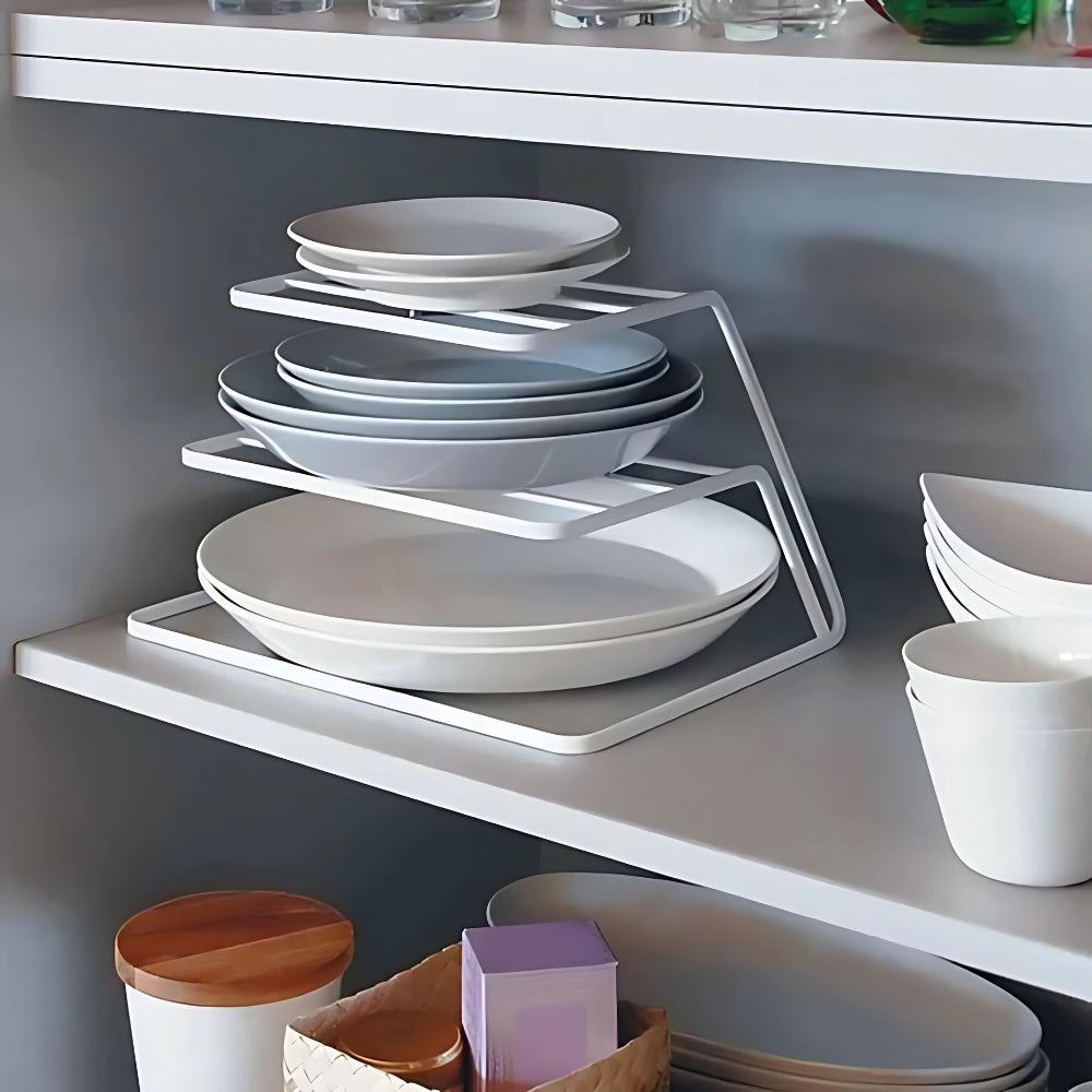White Stackable Two-Tier Dish Rack