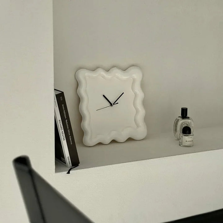 Glossy Melamine Squiggle Wall Clock