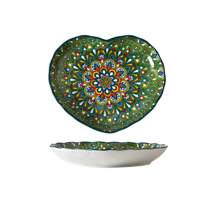 Cayenne Floral Glazed Deep Plates – detail view