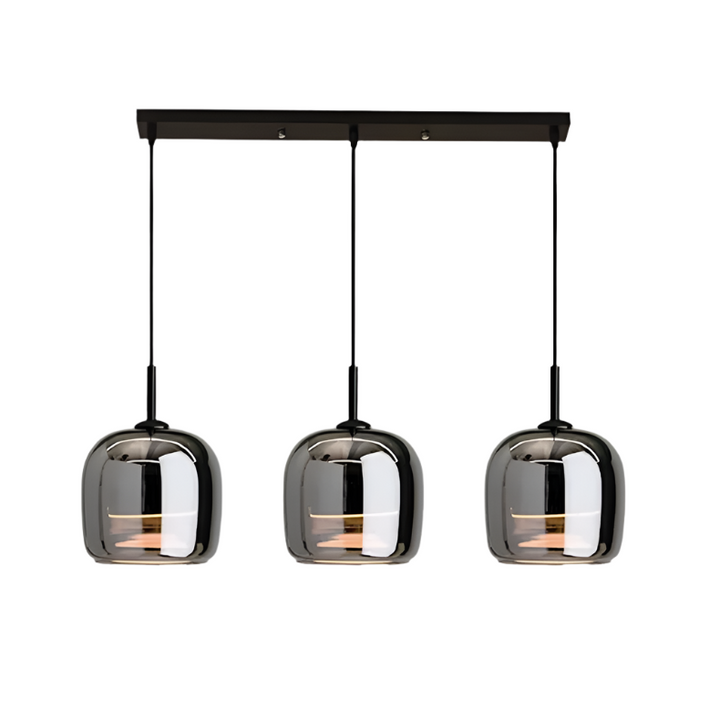 Ember Smoked Glass Pendant Light: Modern Bell-Jar Design, Warm Ambient Glow