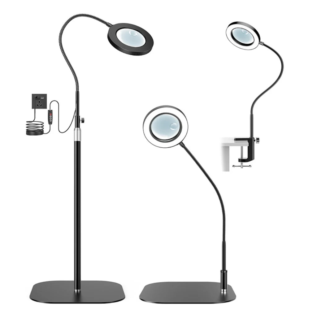 LED Magnifying Lamp floor and clip-on styles