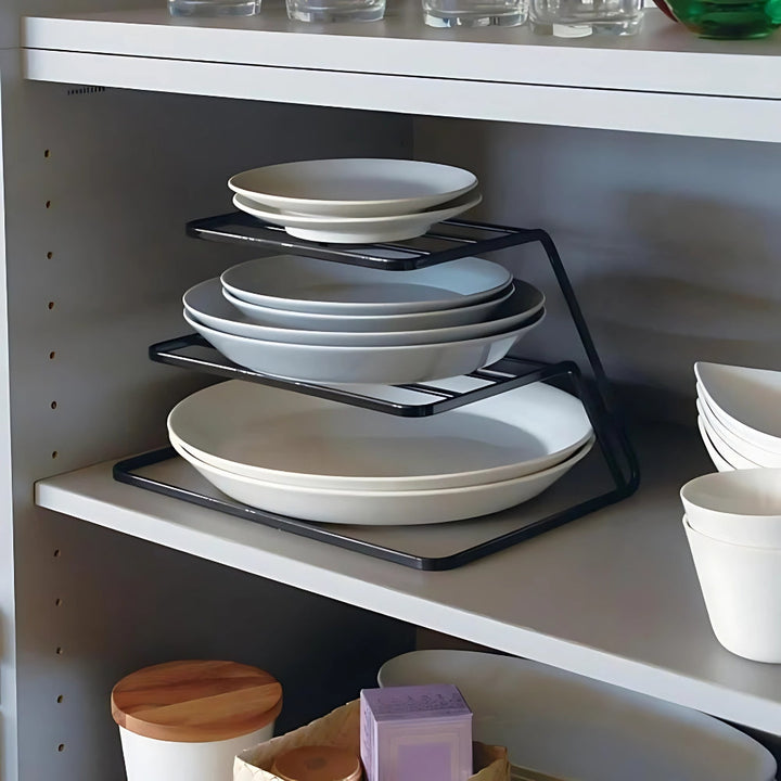 Black Stackable Two-Tier Dish Rack