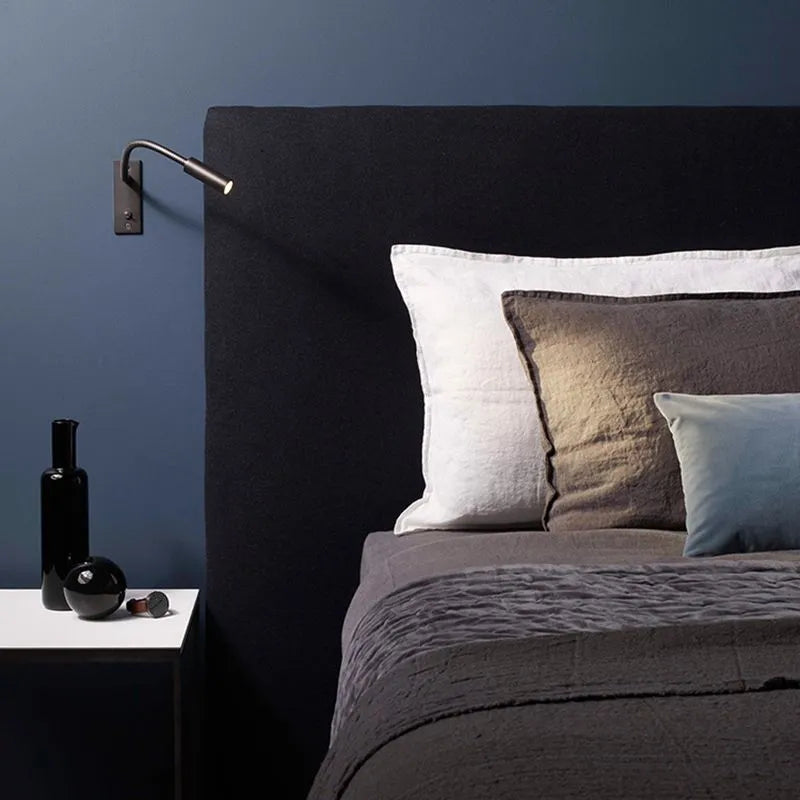Gooseneck LED Wall Reading Lamp lifestyle in bedroom