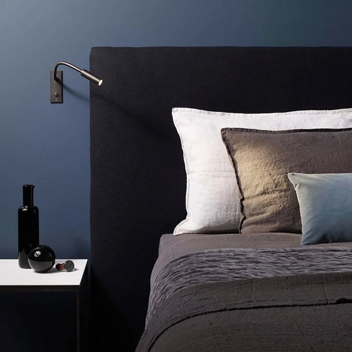 Gooseneck LED Wall Reading Lamp lifestyle in bedroom