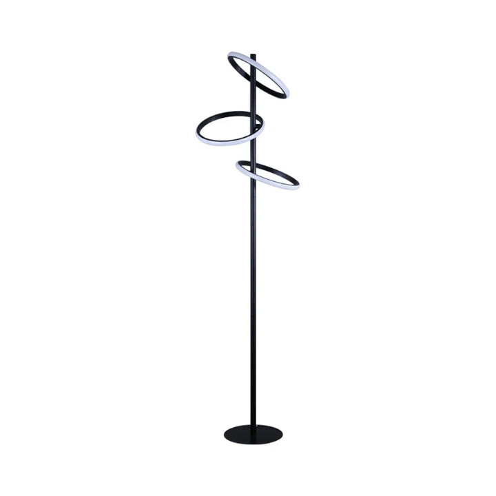 Black Acrylic Ring Floor Lamp side view