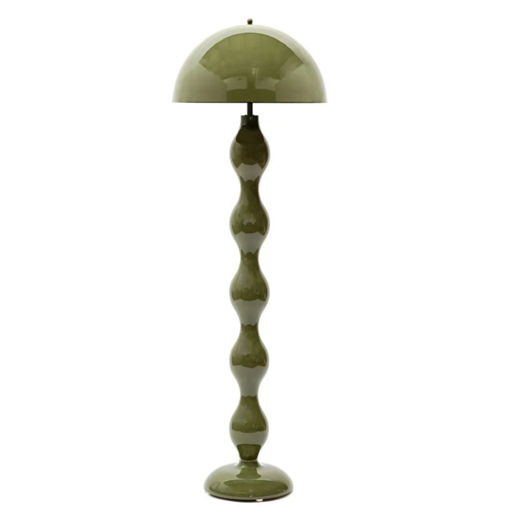 Wavy Resin Dome Floor Lamp lit lifestyle view