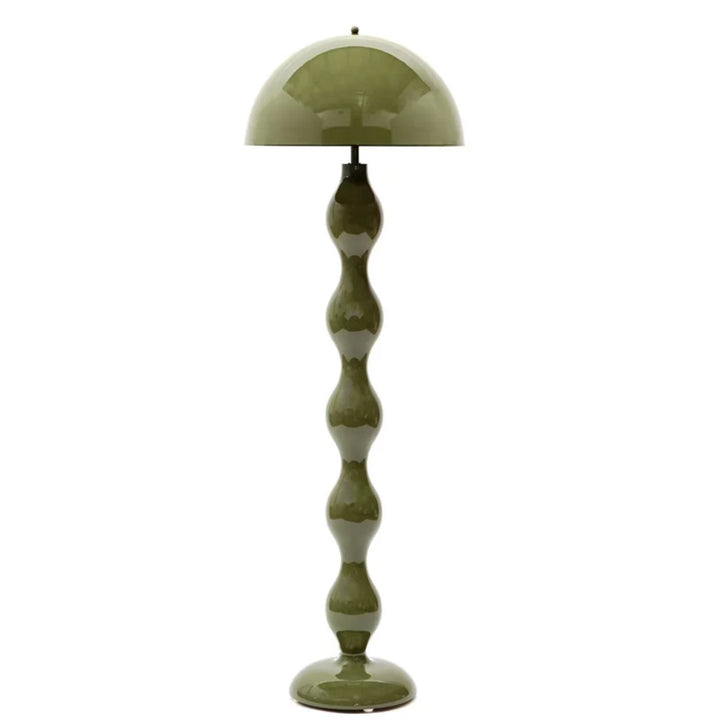 Wavy Resin Dome Floor Lamp lit lifestyle view