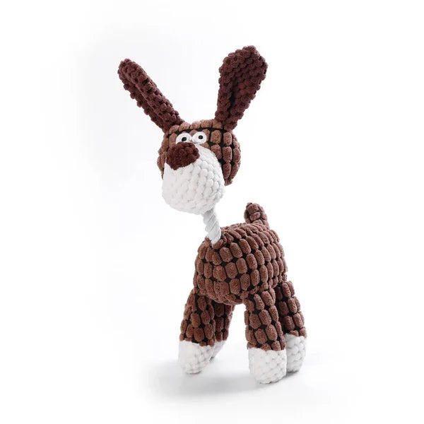 Bunny Velvet Plush Squeaker Chew Toy front view