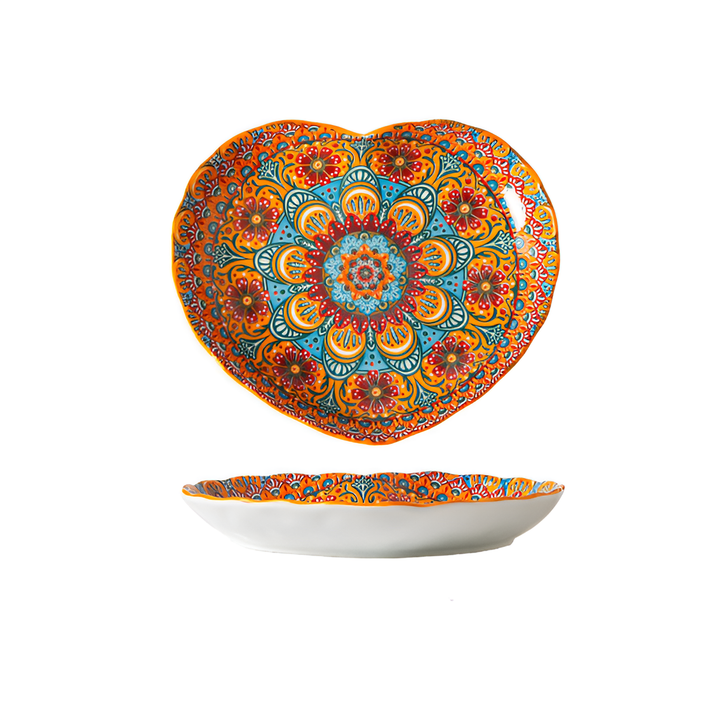 Garden Floral Glazed Deep Plates – detail view