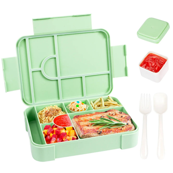 7-Compartment Bento Box with spoon and fork