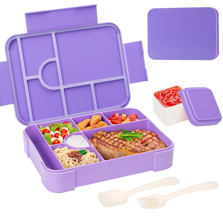 7-Compartment Bento Box packed with food
