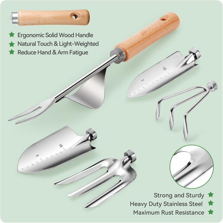 Gardener's Essentials Stainless Tool Set in use lifestyle