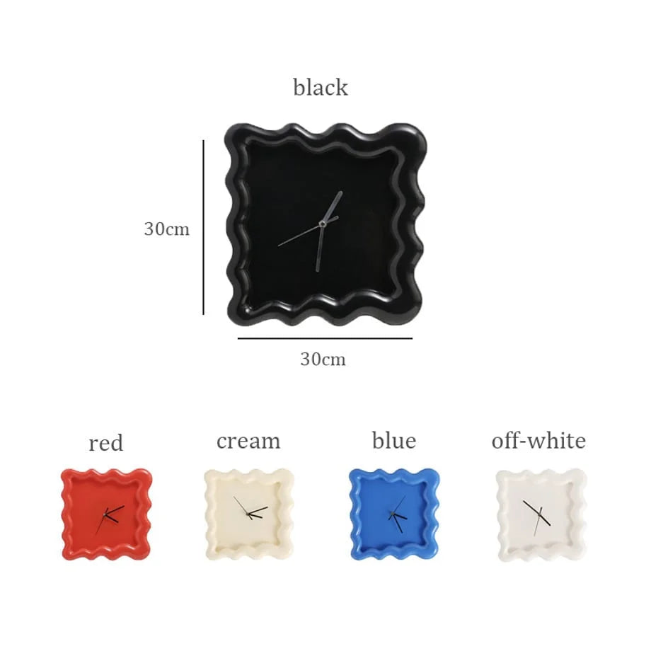Glossy Melamine Squiggle Wall Clock