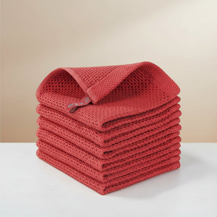 Cotton Honeycomb Dish Cloths hanging dry