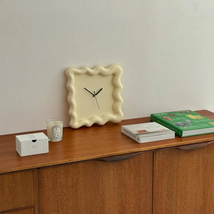 Glossy Melamine Squiggle Wall Clock size dimensions