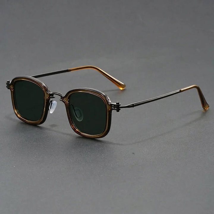 Amber Square Alloy Frame Sunglasses front view