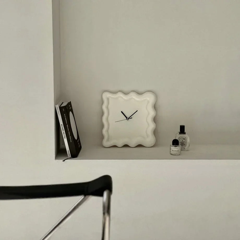 Glossy Melamine Squiggle Wall Clock